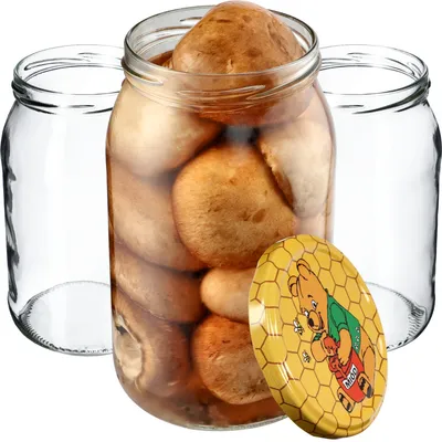 Immagine prodotto di KADAX vasetti per conserve 900 ml, vasetti per conserve, vasetti per conserve con coperchio a vite, vasetti per conserve utilizzabili come vasetti per marmellata, vasetti per conservare, vasetti per conserve (24 pezzi, Winnie the Pooh)