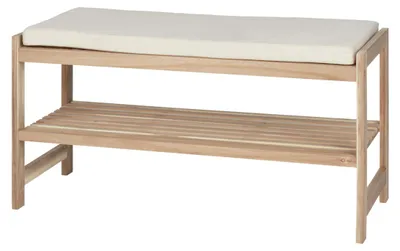 Immagine prodotto di WENKO panca per scarpe ACINA superficie di seduta ripiano imbottito legno cassapanca appendiabiti corridoio