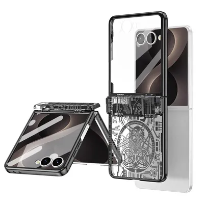 Obrázek produktu pro Pouzdro pro Samsung Galaxy Z Flip 8 galvanizované ochranné pouzdro s ochranou pantu Černý