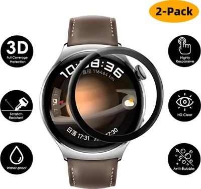 Produktbild von 2er-Pack Panzerfolie Für Huawei Watch 4 Displayschutz Film Schutzfolie
