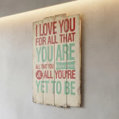 Produktbild von 60cm Holzschild Vintage Stil Schriftzug Wandbild Holzbild Bild Wanddeko bunt NEU