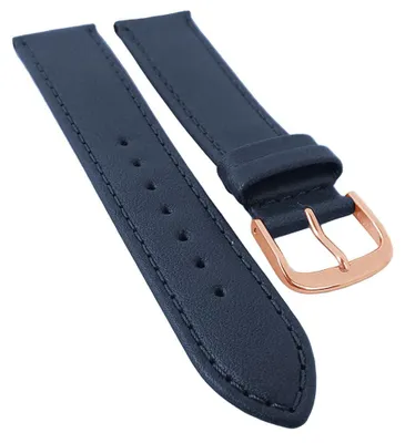 Produktbild von Taurus XL Uhrenarmband | Kalbsleder blau, Herren Überlänge 30179, Stegbreite:20mm, Schließe:Roséfarben