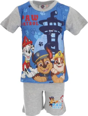 Zdjęcie produktu dla Paw Patrol Shortama - Piżama dziecięca & piżama letnia wykonana w 100% z bawełny Szary 5 lat