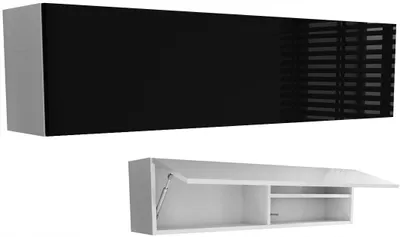 Produktbild von Hängende Badezimmerkommode 120cm schwarz hochglanz