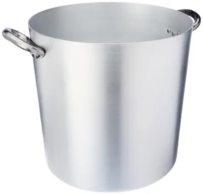 Aluminiumtopf mit zwei Griffen, 36 cm, 35 Liter, silber/schwarz