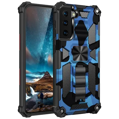 Produktbild von Samsung Galaxy S21 Plus Camouflage Shockproof Armor TPU Tasche Hülle Dunkelblau