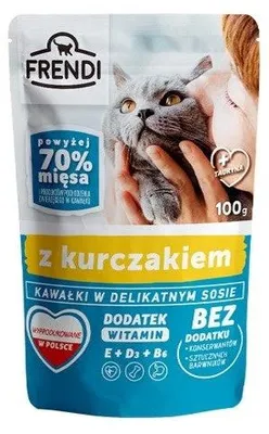 Obrázek produktu pro FRENDI Kousky v omáčce s kuřecím masem - mokrá krmiva pro kočky - 100 g