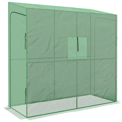 Image de Serre de jardin - Serre accessible | Couleur : Vert | Dimensions : 80 x 200 x 200/180 cm