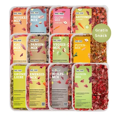Produktbild von BARF Probierpaket Hund 6kg – 12 Sorten ideal für Einsteiger