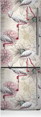 Produktbild von Kühlschrankmagne Kühlschrank Magnetfolie Dekoration 60x180 cm - Rosa Flamingo.