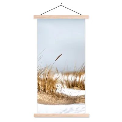 Produktbild von MuchoWow® Textilposter Dünen im Schnee 60x120 cm mit holzfarbenen Rahmen - Holz
