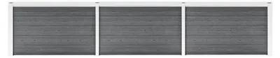 Produktbild von WPC Gartenzaun Sichtschutzzaun Lamellenzaun Windschutz Steckzaun Systemzaun 526x106cm Grau Aluminiumstange