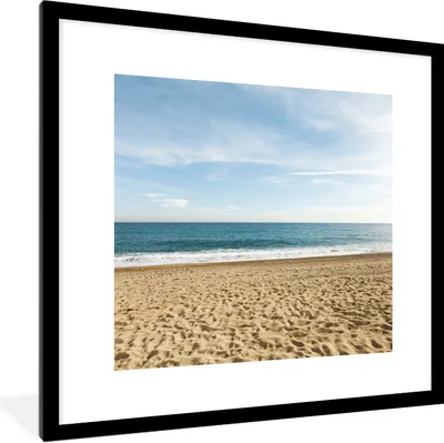 Produktbild von MuchoWow® Gerahmtes Poster Strand - Sand - Meer 40x40 cm - Poster mit Schwarzem Bilderrahmen Wandposter Rahmen Foto Bilder - Poster - Plakat im Rahmen