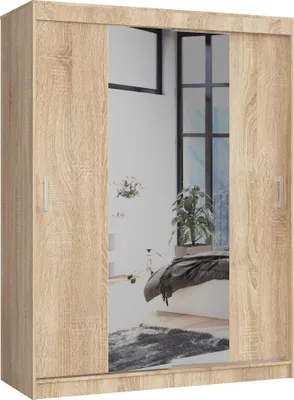 Obrázek produktu pro Akord Posuvná šatní skříň dub Sonoma 150x60x200 cm