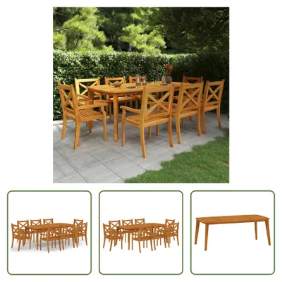 Produktbild von The Living Store 9-tlg. Garten-Essgruppe Massivholz Akazie