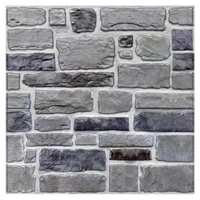 Produktbild von 3D Wandpaneele Steinoptik selbstklebend - Grau - 30 x 30 cm - 10 Stück