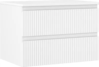 Zdjęcie produktu dla Mexen Rivel szafka łazienkowa podumywalkowa 70 cm z blatem, 2 szuflady, ryflowana , biała mat - 91A20-07047-2-BFFC01