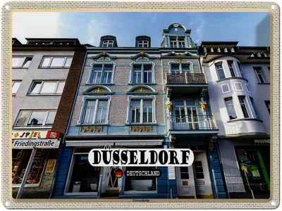 Produktbild von vianmo Blechschild 30x40 cm Düsseldorf Gerresheim Bildmotiv Reisemotiv Abenteuer Reisen
