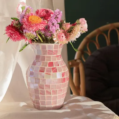 Immagine prodotto di Vaso in vetro di stile mediterraneo per decorazioni floreali