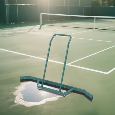 Image de Raclette pour court de tennis - Raclette à eau - Dimensions 150 × 97 cm - Avec 2 roues universelles - Pour terrains de sport - Vert
