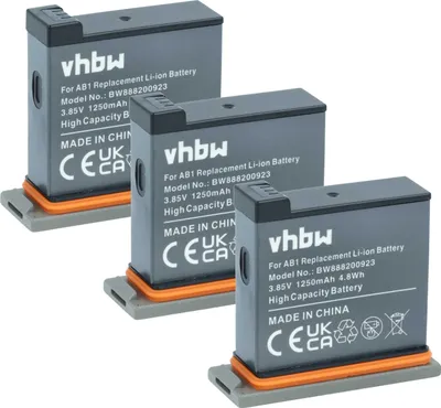 Produktbild von vhbw 3x Akku Ersatz für DJI AB1 für Tragbare Mini-Kamera (1250 mAh, 3,85 V, Li-Ion)