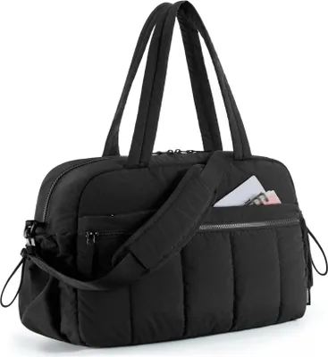 Zdjęcie produktu dla Bagsmart Puffer Torba podróżna damska 24l czarna, wodoodporna, bagaż podręczny, torba sportowa