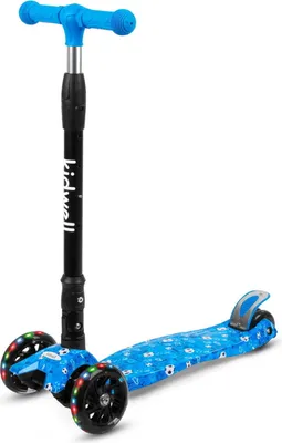 Produktbild von COIL Kinderroller, Dreiradscooter, Tretroller, Dreirad-Balance-Roller, Cityroller, VENTO, ABEC-7-Lager, 3-stufige Lenkradverstellung, LED-Räder, Blau