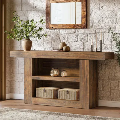 Produktbild von Konsolentisch 160 cm 3 Etagen Holz Braun