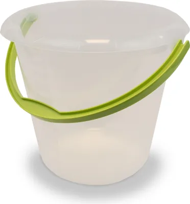 Image de KEEEPER Kunststoffeimer Mika mit Ausguss 10l Ø30cm H28cm transparent/grün