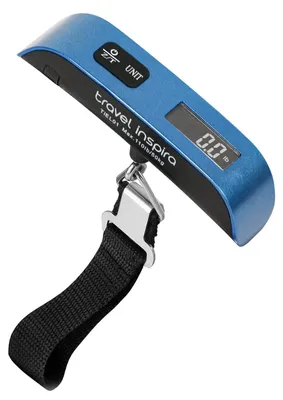 Produktbild von Kofferwaage Gepäckwaage Reisewaage - 50 kg - Blau - Mit Umrechnungsfunktion
