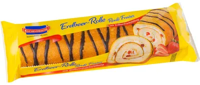 Zdjęcie produktu dla KuchenMeister truskawkowy biszkopt z kremem i nadzieniem owocowym 400g