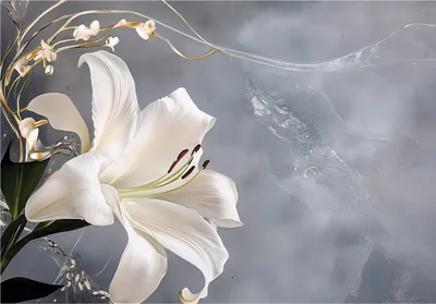 Produktbild von Fototapete Blumen Abstrakt - 400x280 cm - inklusive kleister - Vlies Tapete - Vliestapete Wohnzimmer Schlafzimmer Küche Modern Wandtapete