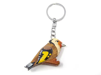 Image de Porte-clés en bois - chardonneret