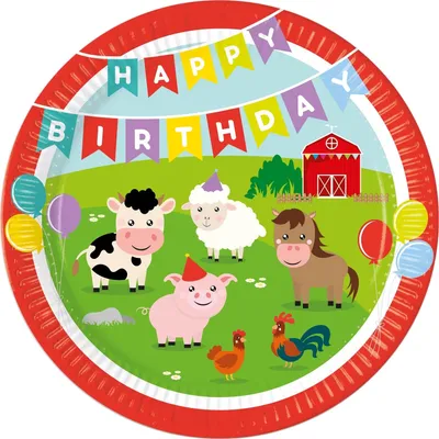 Produktbild von Pappteller TIERE Bauernhof 23cm 8St.