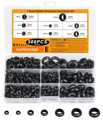 Kabeldurchführung Set 300 Stück Schwarz 7 Größen