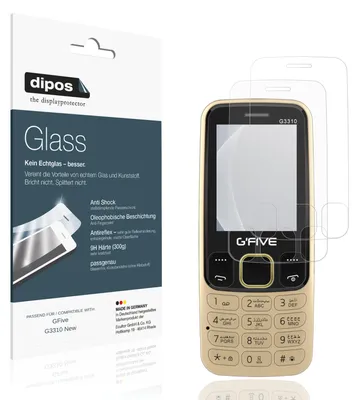 Produktbild von 2x Schutzfolie für GFive G3310 New matt - Anti-Shock 9H Folie dipos Glass Kunststoffglas