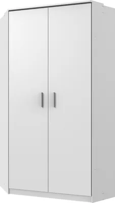 Produktbild von Jugendzimmer Eckkleiderschrank mit 2 Türen JOHANNESBURG-43 in weiß, B/H/T: ca. 95/199/95 cm