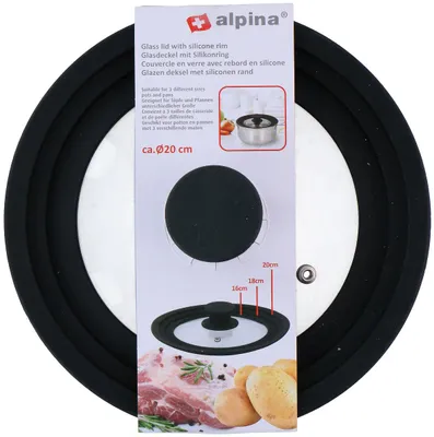 Immagine prodotto di Coperchio in vetro ALPINA con anello in silicone, Ø 20 cm