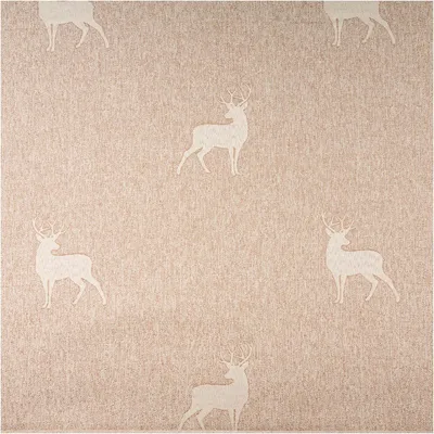 Produktbild von Dekostoff Hirsch beige Meterware Jacquard Landhausstoff