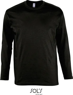 Immagine prodotto di SOLs 11420 | Maglietta da uomo Monarch a maniche lunghe - Colore: Deep Black - Taglia: 4XL