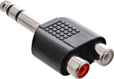 Immagine prodotto di InLine® 99323 Adattatore audio, spina jack da 6,3 mm a presa cinch 2x, stereo