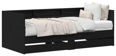Immagine prodotto di vidaXL Letto da giorno look rovere nero 90 x 190 cm materiale a base di legno