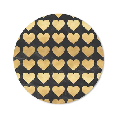 Produktbild von MuchoWow® Mauspad Mousepad Muster - Herz - Gold - Schwarz 40x40 cm - Mousepads - Maus Mat - Pad - Mausunterlage - Schreibtisch Accessoires