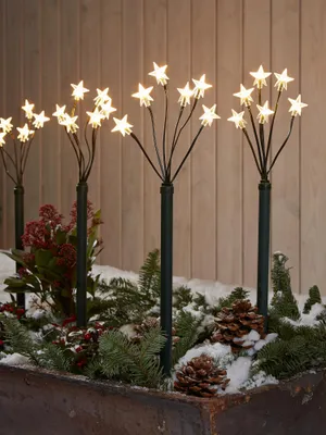 Produktbild von LED Stäbe Motiv Sterne, 30 LED warmweiß, Garten Deko Außen Outdoor IP44