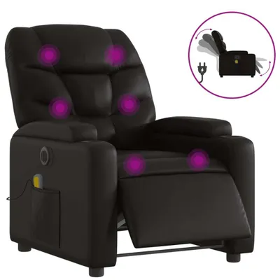 Produktbild von vidaXL Massagesessel Elektrisch Schwarz Kunstleder
