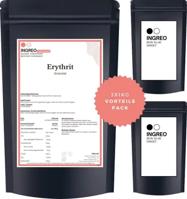 Produktbild von Erythritol  Granulat (<40 Mesh) – 3kg (3X1kg)