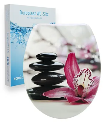 Produktbild von sanicomfort WC-Sitz, Duroplast, mit Absenkautomatik, Toilettensitz passend für alle handelsüblichen WC-Becken (Orchid)