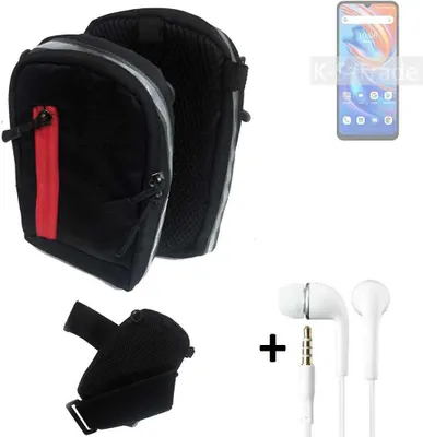 Produktbild von K-S-Trade Outdoor Gürteltasche Holster Umhängetasche + Kopfhörer kompatibel mit UMIDIGI A13S schwarz Handy Tasche Case travelbag Schutzhülle