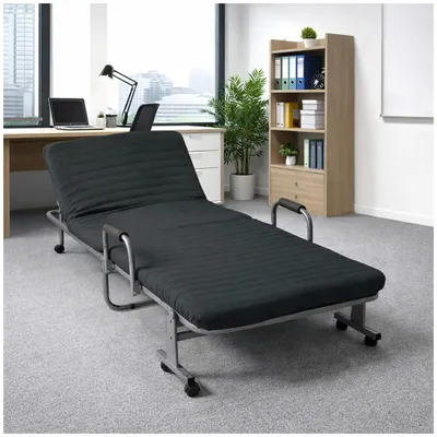 Produktbild von Klappbett Lottje Aluminium mit Rollen und waschbarem Bezug 75x180 cm Gästebett