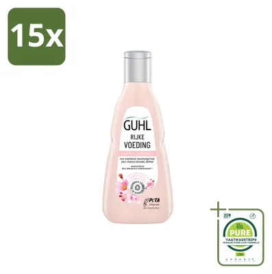 Productafbeelding van 15 x Guhl Voedende Shampoo - voor droog haar - 250 ml - Grote verpakking - 15 stuks